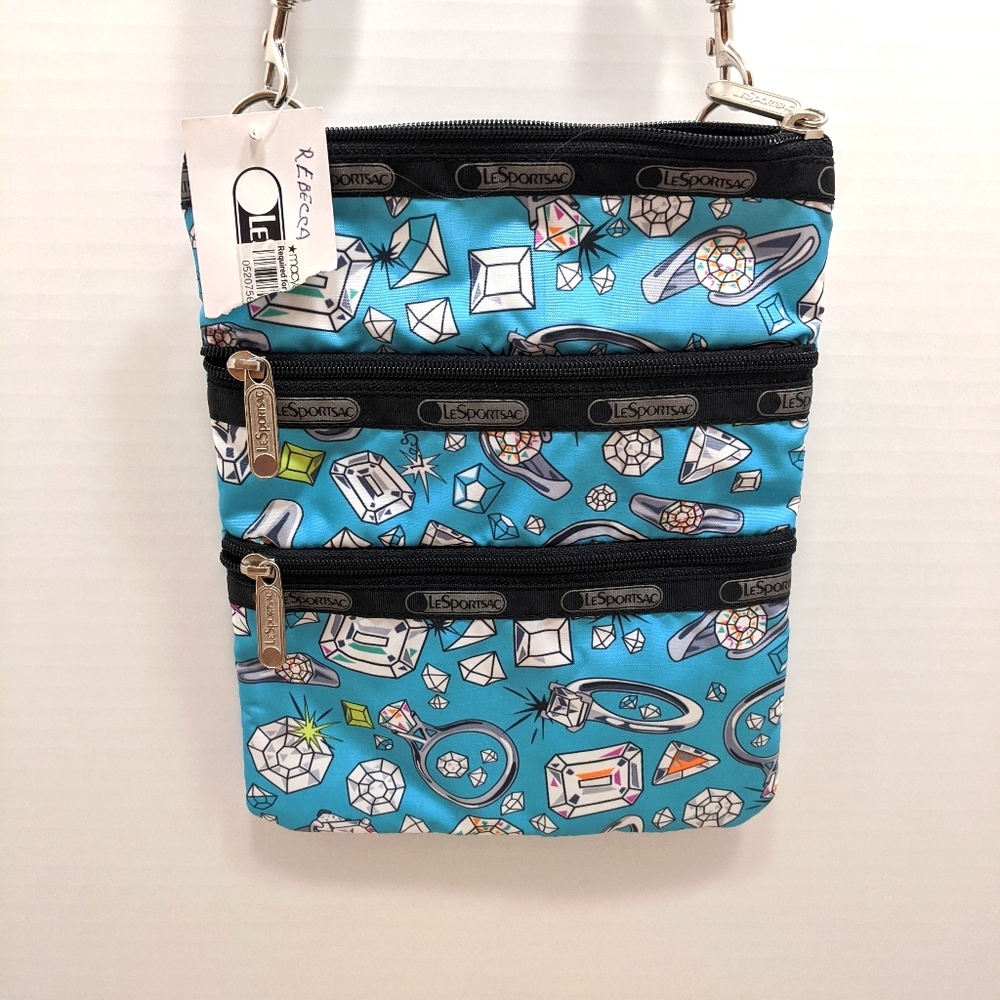 LaSportsac NWT Crossbody Blue/Black Print Travel Bag
